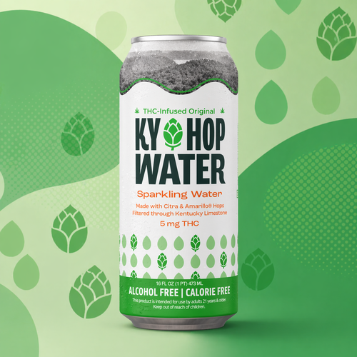 PLACEHOLDER, replace with final product photography. Infused Original Kentucky Hop Water 4-pack, 5 mg hemp-derived THC per 16 oz can.